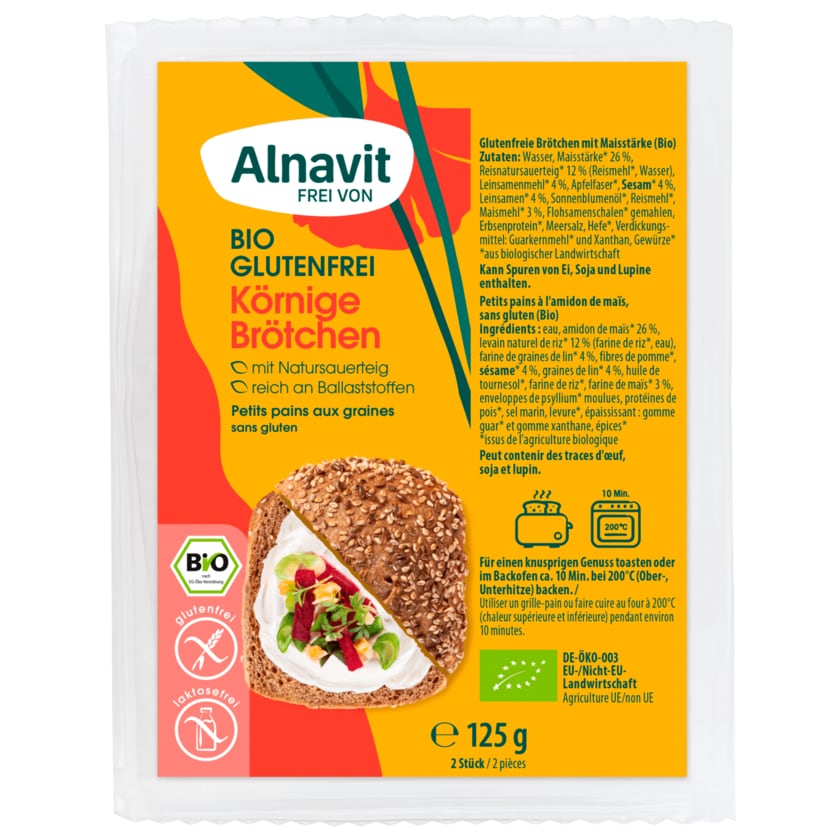 Alnavit Bio Körnige Brötchen glutenfrei 125g